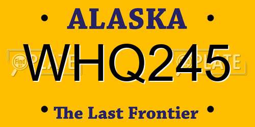 WHQ245 Alaska License Plate