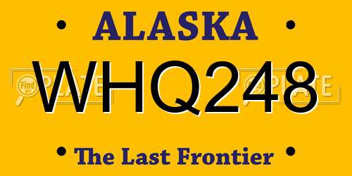 WHQ248 Alaska License Plate