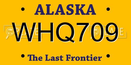 WHQ709 Alaska License Plate