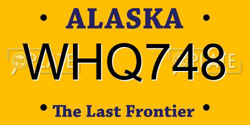 WHQ748 Alaska License Plate