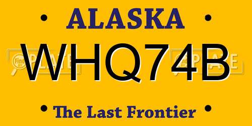 WHQ74B Alaska License Plate
