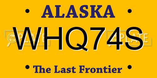 WHQ74S Alaska License Plate