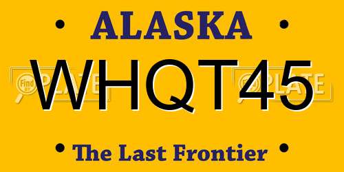 WHQT45 Alaska License Plate