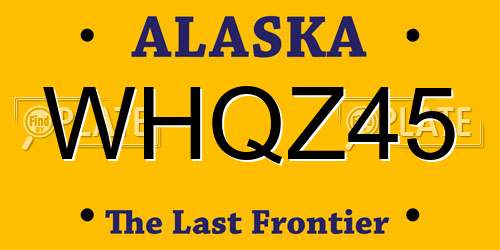 WHQZ45 Alaska License Plate
