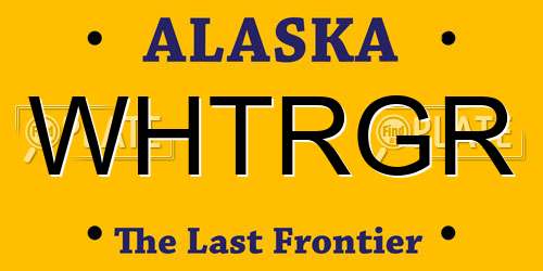WHTRGR Alaska License Plate