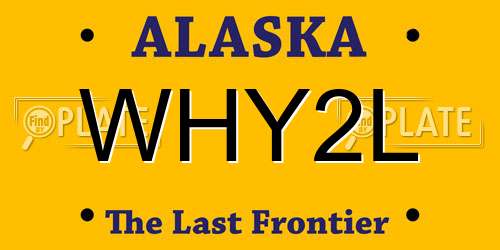 WHY2L Alaska License Plate