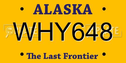WHY648 Alaska License Plate