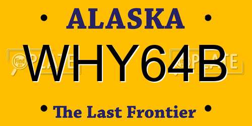 WHY64B Alaska License Plate