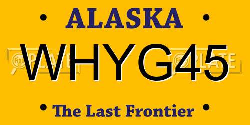 WHYG45 Alaska License Plate