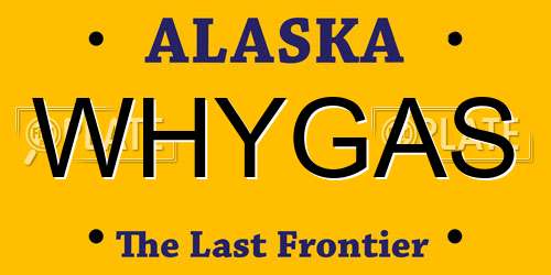 WHYGAS Alaska License Plate