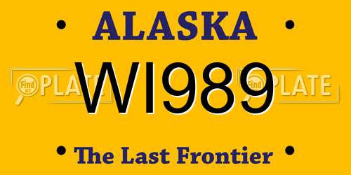 WI989 Alaska License Plate