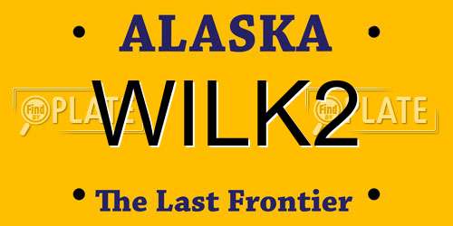 WILK2 Alaska License Plate