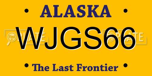 WJGS66 Alaska License Plate