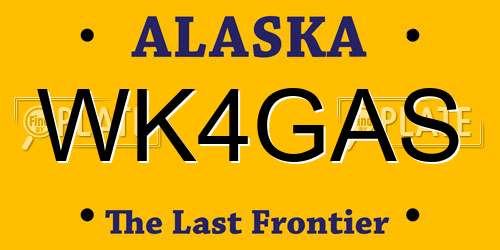 WK4GAS Alaska License Plate