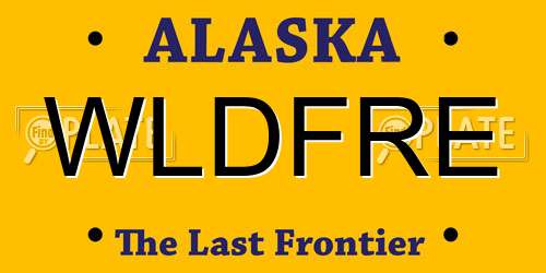 WLDFRE Alaska License Plate