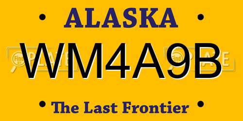 WM4A9B Alaska License Plate