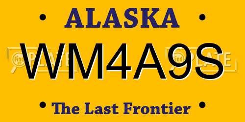 WM4A9S Alaska License Plate
