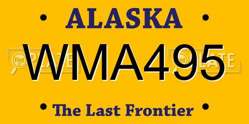 WMA495 Alaska License Plate