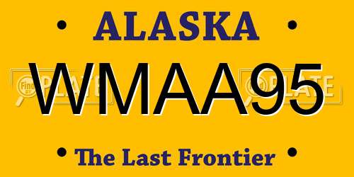 WMAA95 Alaska License Plate