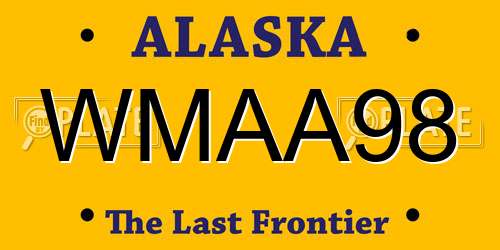WMAA98 Alaska License Plate
