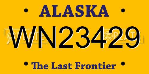 WN23429 Alaska License Plate