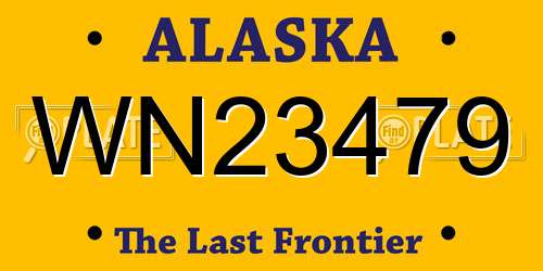 WN23479 Alaska License Plate