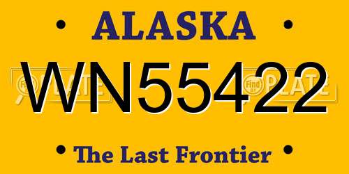 WN55422 Alaska License Plate