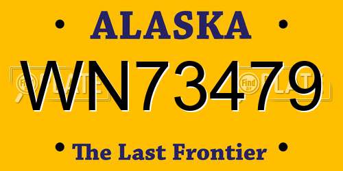 WN73479 Alaska License Plate