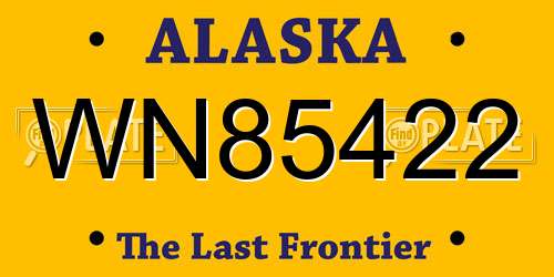 WN85422 Alaska License Plate