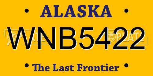 WNB5422 Alaska License Plate