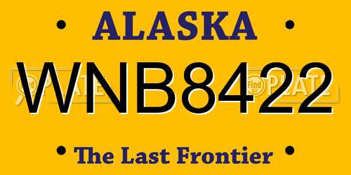 WNB8422 Alaska License Plate