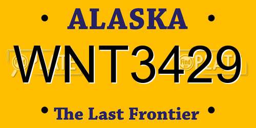 WNT3429 Alaska License Plate