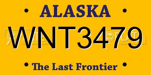 WNT3479 Alaska License Plate