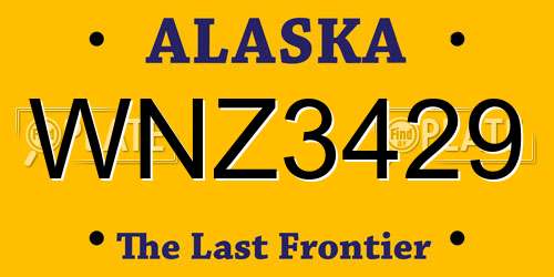 WNZ3429 Alaska License Plate