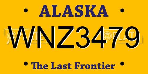 WNZ3479 Alaska License Plate