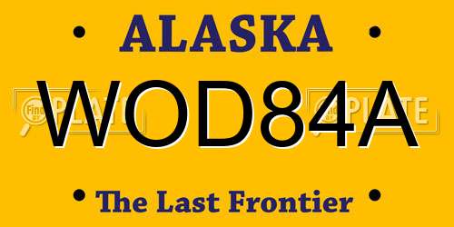 WOD84A Alaska License Plate