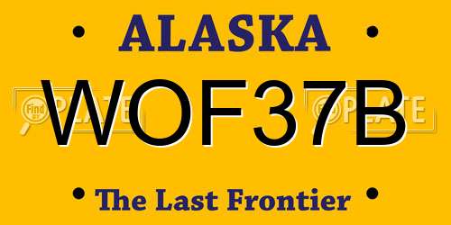 WOF37B Alaska License Plate