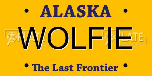 WOLFIE Alaska License Plate