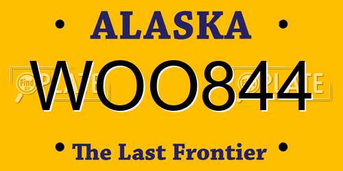 WOO844 Alaska License Plate