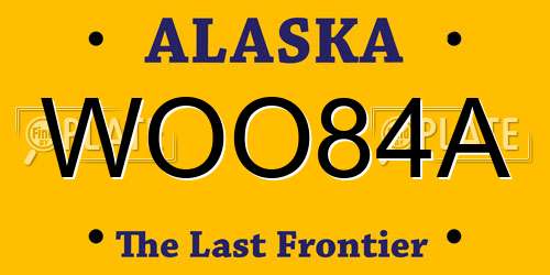WOO84A Alaska License Plate