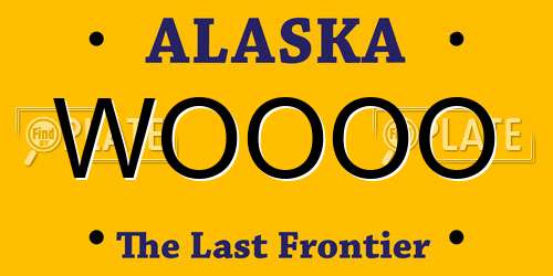WOOOO Alaska License Plate