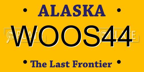 WOOS44 Alaska License Plate
