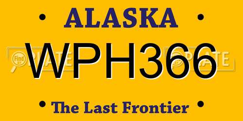 WPH366 Alaska License Plate