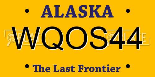 WQOS44 Alaska License Plate