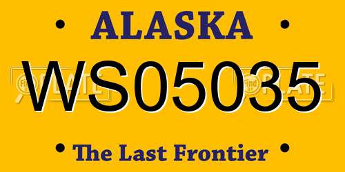 WS05035 Alaska License Plate