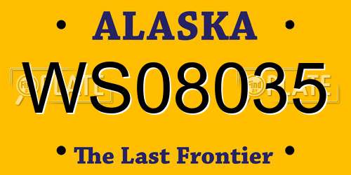 WS08035 Alaska License Plate