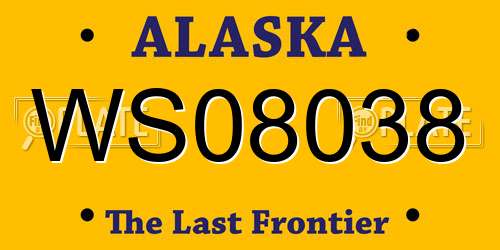 WS08038 Alaska License Plate