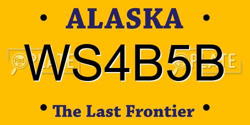WS4B5B Alaska License Plate