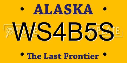 WS4B5S Alaska License Plate