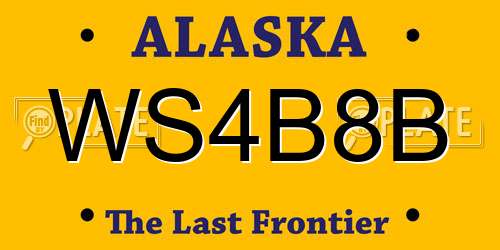 WS4B8B Alaska License Plate